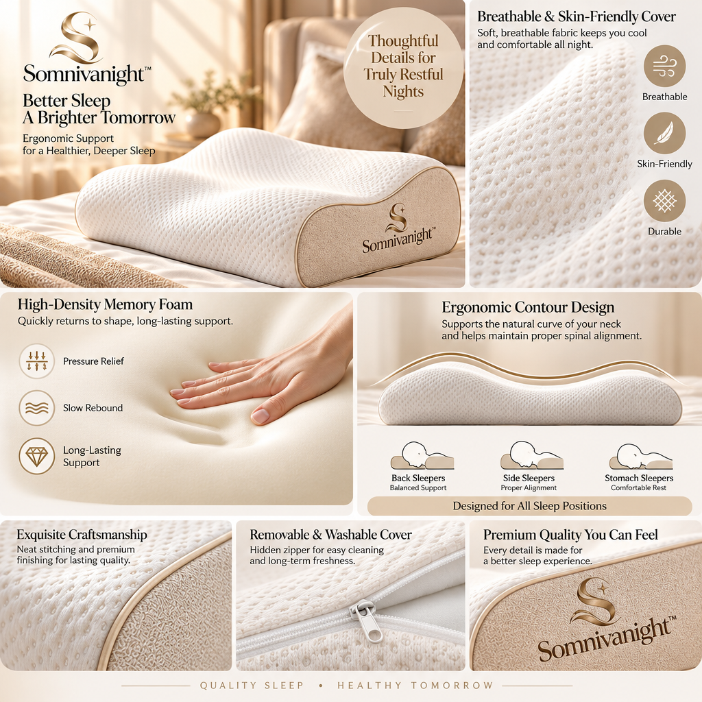 Somnivanight™ Ergonomic Memory Foam Pillow