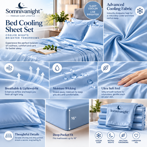 Somnivanight™ Bed Cooling Sheet Set