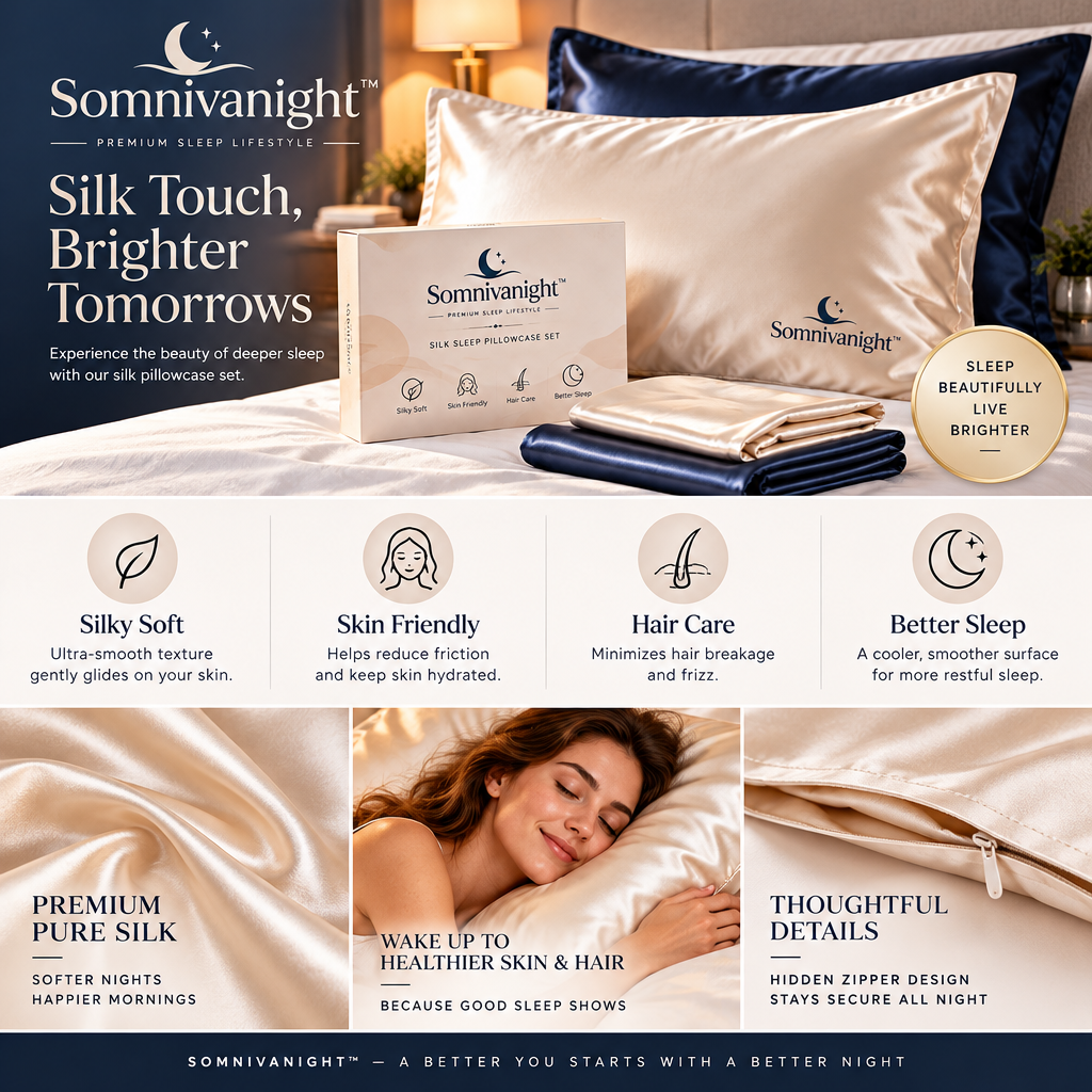 Somnivanight™ Silk Sleep Pillowcase Set