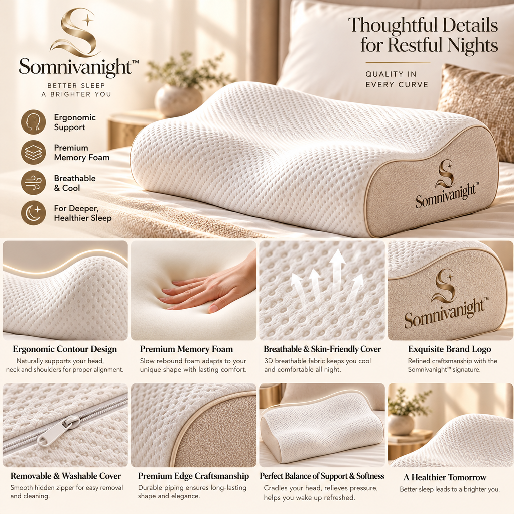 Somnivanight™ Ergonomic Memory Foam Pillow
