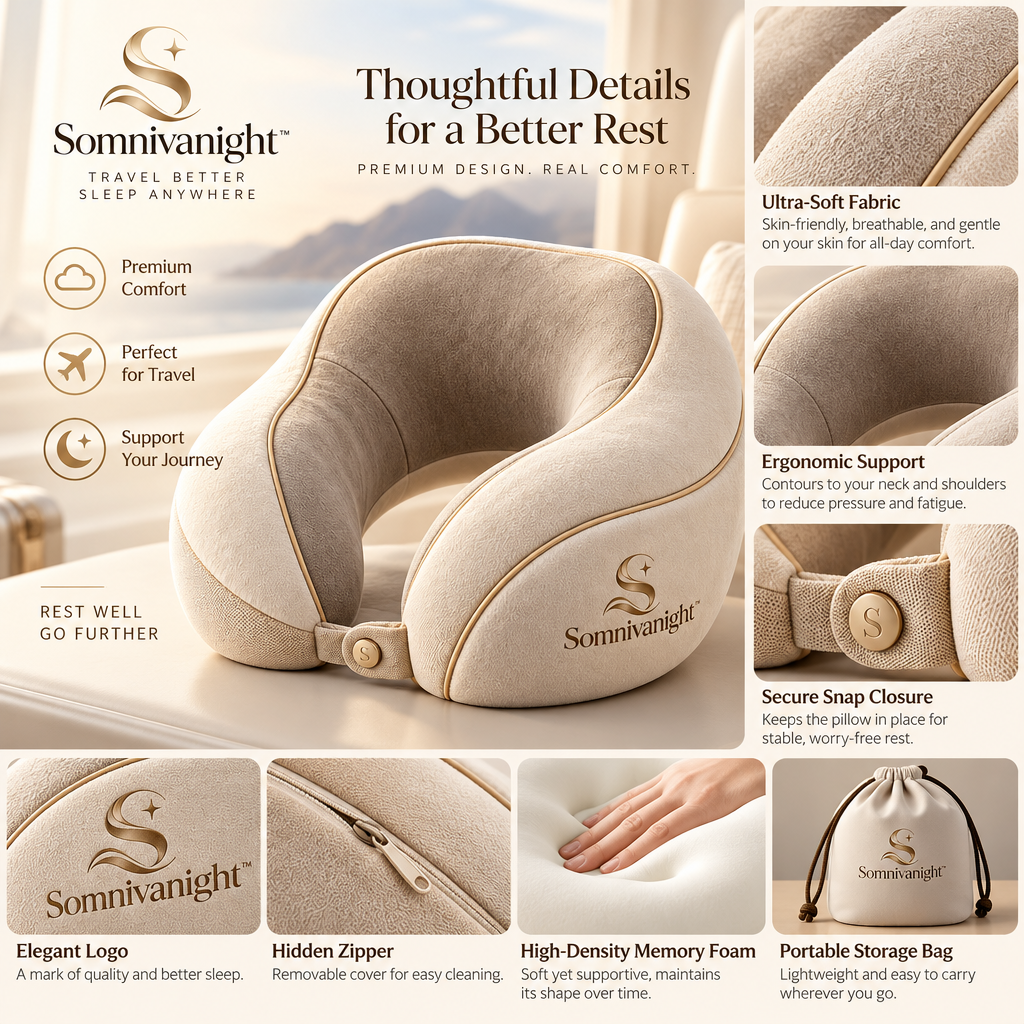 Somnivanight™ Travel Memory Foam Neck Pillow